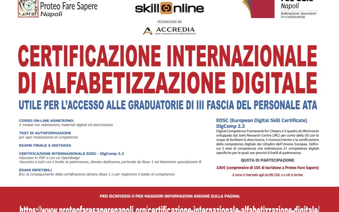 CERTIFICAZIONE INTERNAZIONALE DI ALFABETIZZAZIONE INFORMATICA